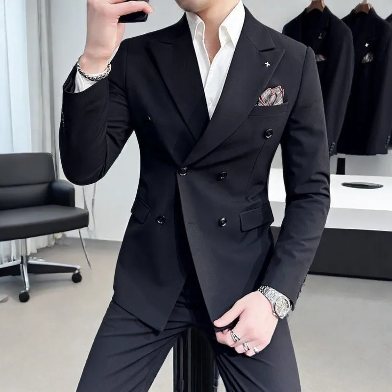 Deep Blue 2-Button Notch Lapel & Wedding for Men