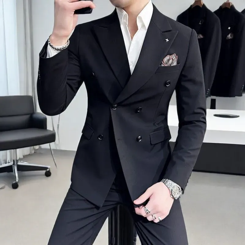 Deep Blue 2-Button Notch Lapel & Wedding for Men