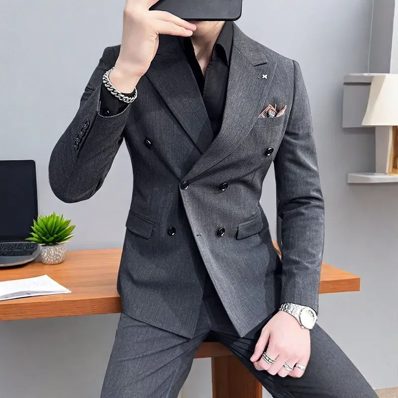 Deep Blue 2-Button Notch Lapel & Wedding for Men