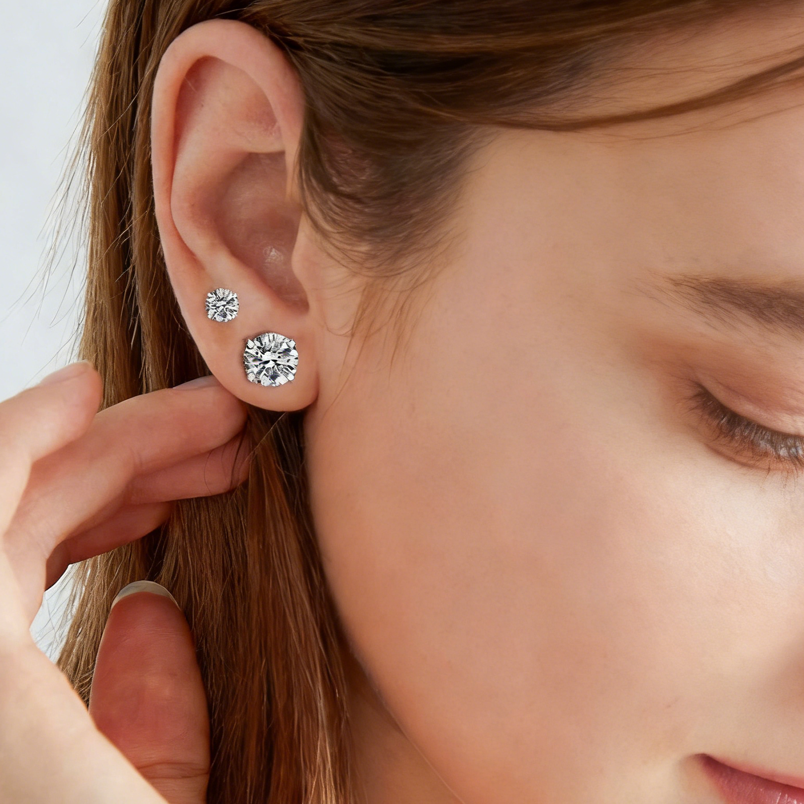 Cubic Zirconia Stainless Steel Screw Earrings - Titanium Screw Back Earrings 20G Pure Titanium Earpost - Hypoallergenic for Women Men Trendy Cartilage Stud Earrings