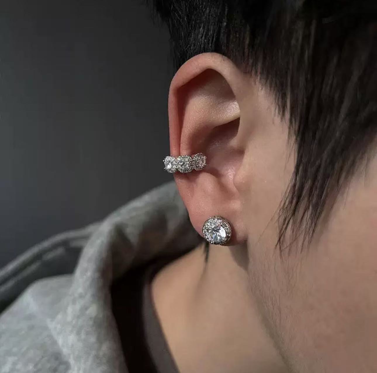 American Trendy Cross Zircon Pendant Necklace for Men, Minimalist & Versatile Titanium Steel Sweater Chain, Couple Clavicle Necklace Jewelry