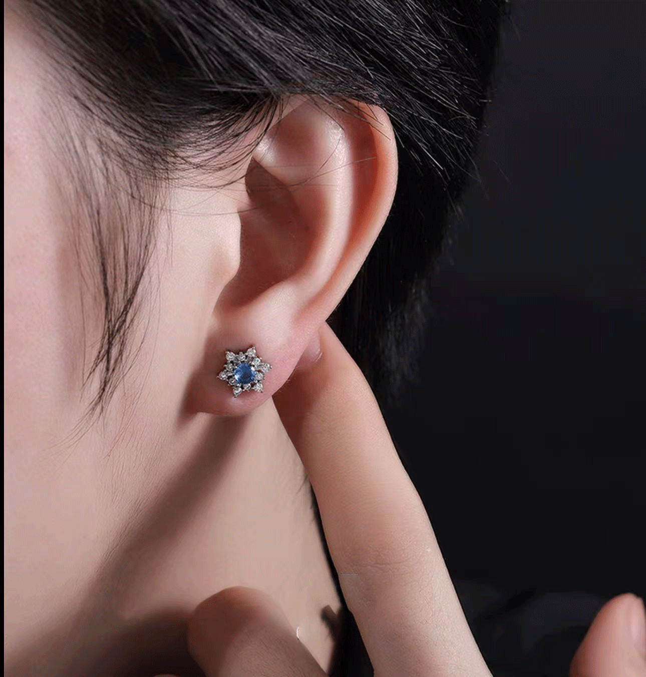 Copper Alloy Earrings, Micro-set Zircon Snowflake Studs, Minimalist Cool Style Earrings