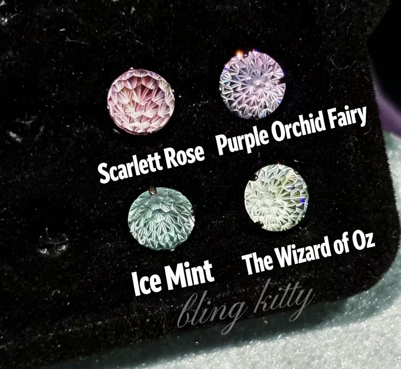 Aurora gradient fireworks cut titanium alloy outer spiral super flash 6mm to 8mm ear ornament ear bone stud