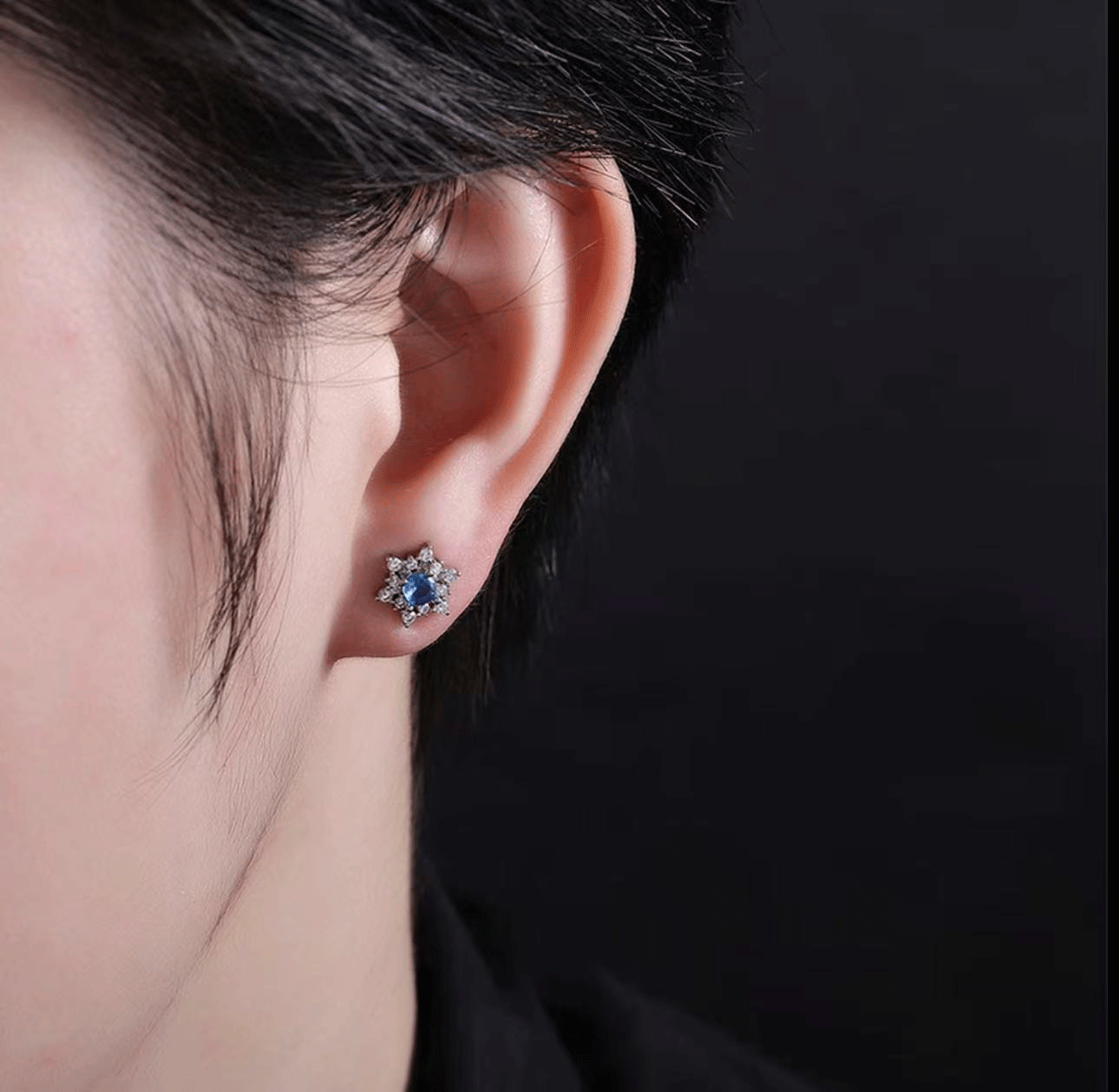 Copper Alloy Earrings, Micro-set Zircon Snowflake Studs, Minimalist Cool Style Earrings
