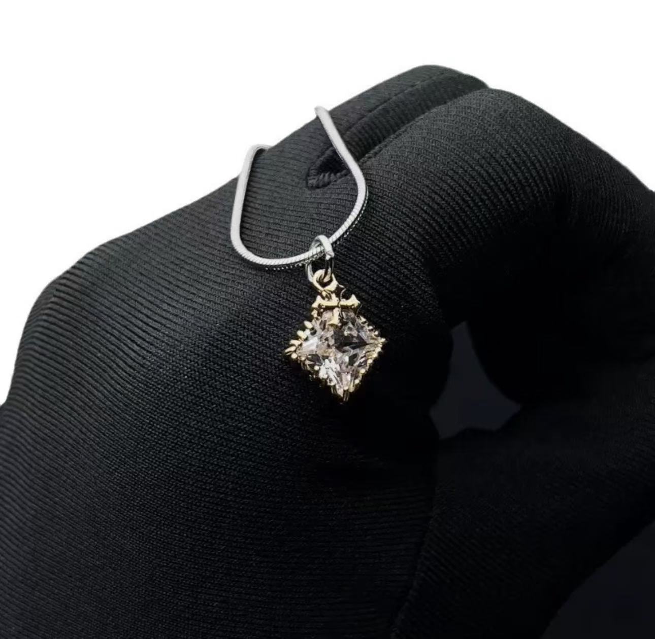 American Trendy Cross Zircon Pendant Necklace for Men, Minimalist & Versatile Titanium Steel Sweater Chain, Couple Clavicle Necklace Jewelry