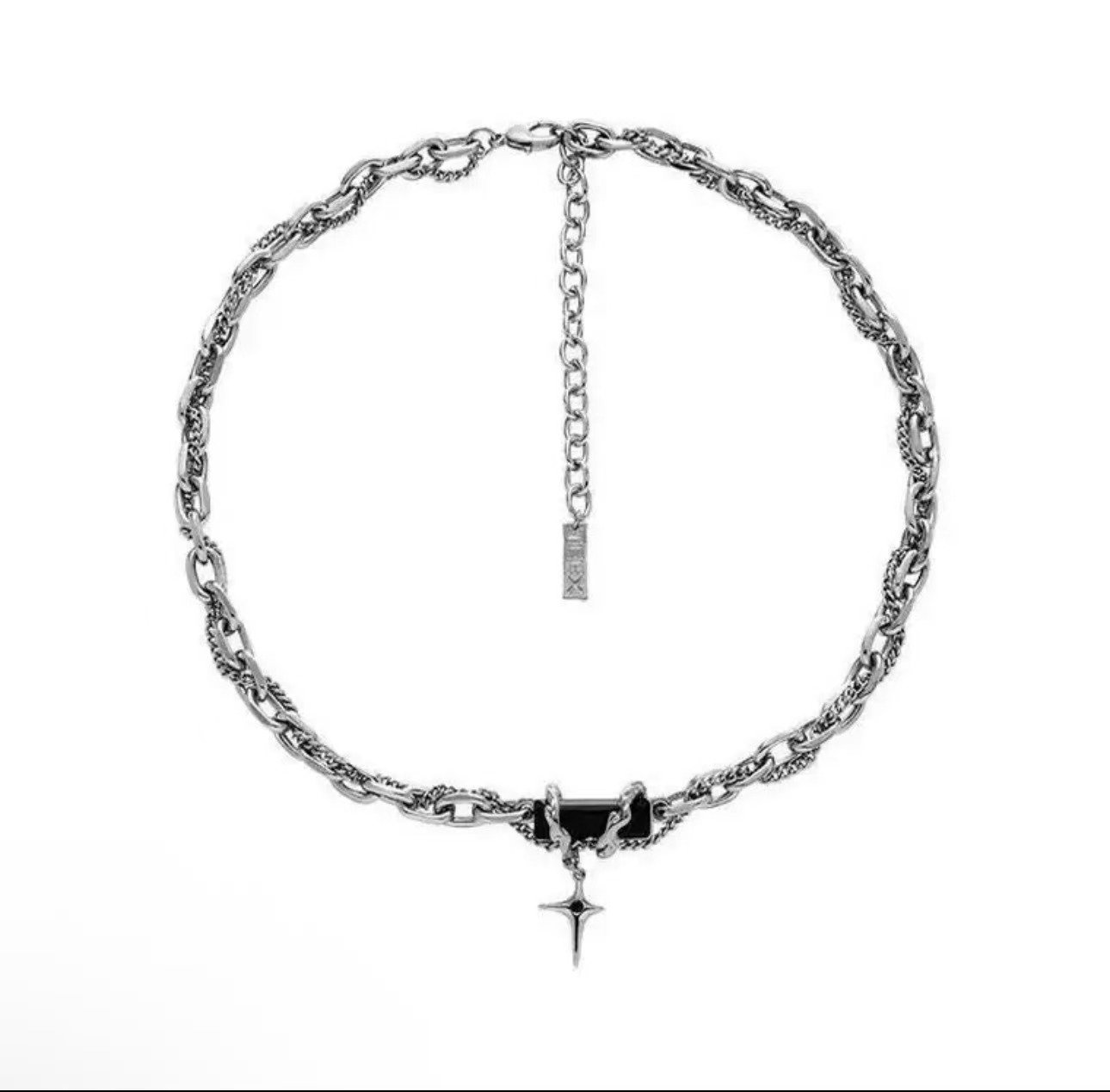 Men's Hip-Hop Black Gem Wrap Necklace • Niche High-End Street Clavicle Chain