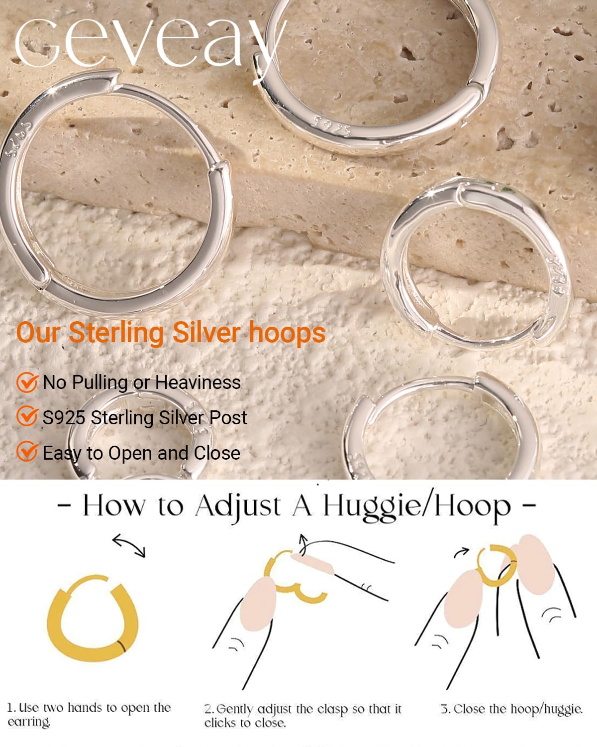 Sterling Silver Earrings for Women 5 Pairs Small Silver Hoop Earrings Hypoallergenic Mini Tiny Stacks Cartilage Hoops Helix Huggies Earrings For Women 6/8/10/12/14mm