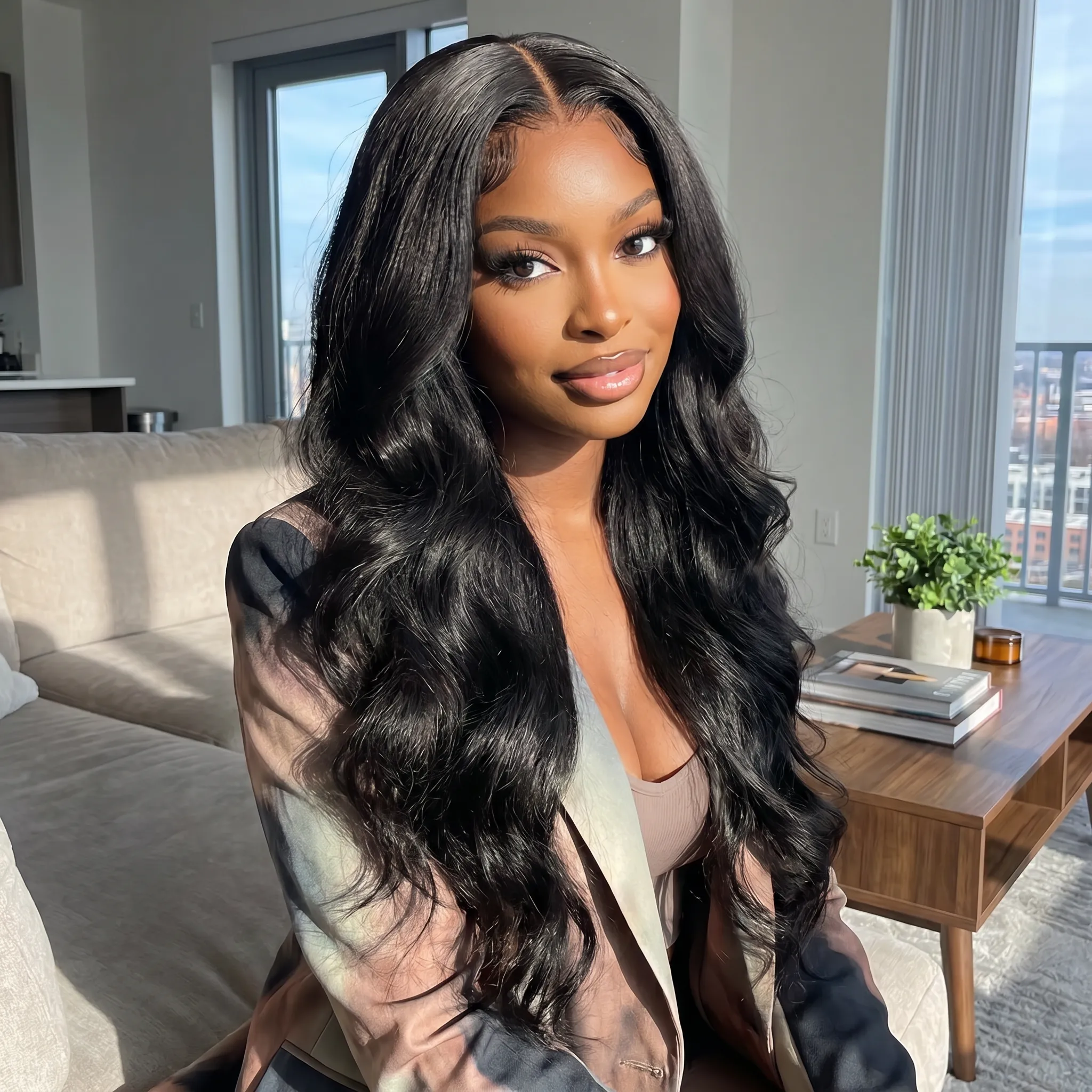 Lace Front Wigs Human Hair 200% Density 13x6 Pre Plucked HD Front Lace Wig Natural Hairline with Baby Hair Glueless Wigs for Women（price only during new shop boost）