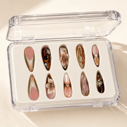 3D-Effect Detachable Press-On Nails | Reusable, Salon-Quality, Long-Lasting, Glossy Design