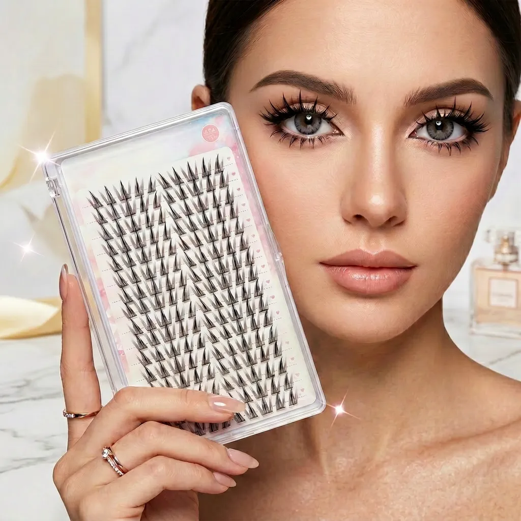 Natural Cat & Siren Eye Style 9-13mm C+ Lash Clusters — Soft Lightweight Ultra-Thin Band, Reusable & Pre-Mapped Beginner-Friendly Everyday Makeup Eyelashes Look