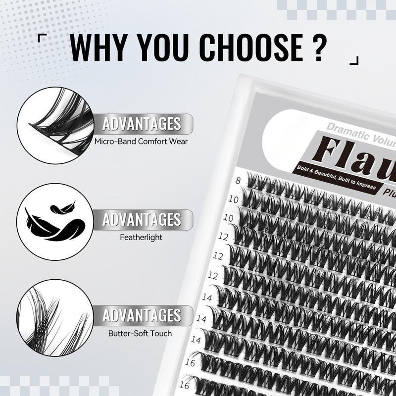 Upgrade U Lashes Ultra-Dense, Waterproof, Long-Lasting Lashes | Flora | Natural Daily, Volume Style | Beginner-Friendly DIY Lashes for a Flawless, Voluminous Look | Trendy & Must-Have Clusters