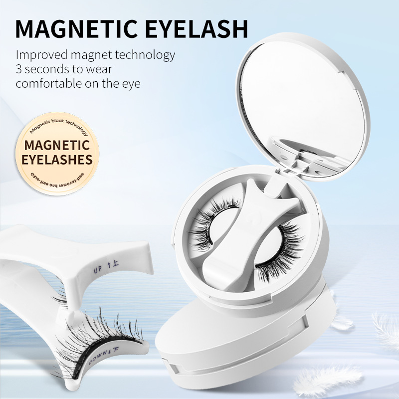 【BUY 1 GET 2】Magnetic Eyelashes with Applicator Natural Look, Reusable Eyelashes Magnetic Lashes, No Glue Needed Wispy False Lashes Kit Easy to Wear and Remove (Natural+Devil)