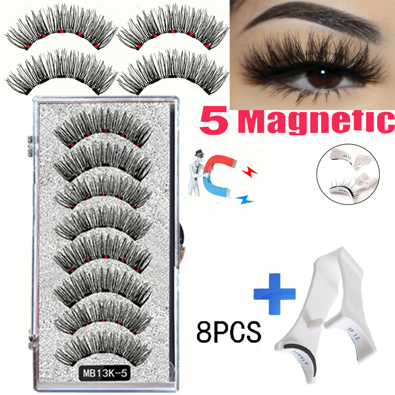 Magnetic False Eyelashes (4-Pair Pack) — Voluminous, Natural-Look Magnetic Lashes | Includes Eyelash Curler | Exceptional Value