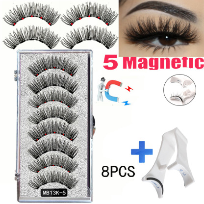 Magnetic False Eyelashes (4-Pair Pack) — Voluminous, Natural-Look Magnetic Lashes | Includes Eyelash Curler | Exceptional Value