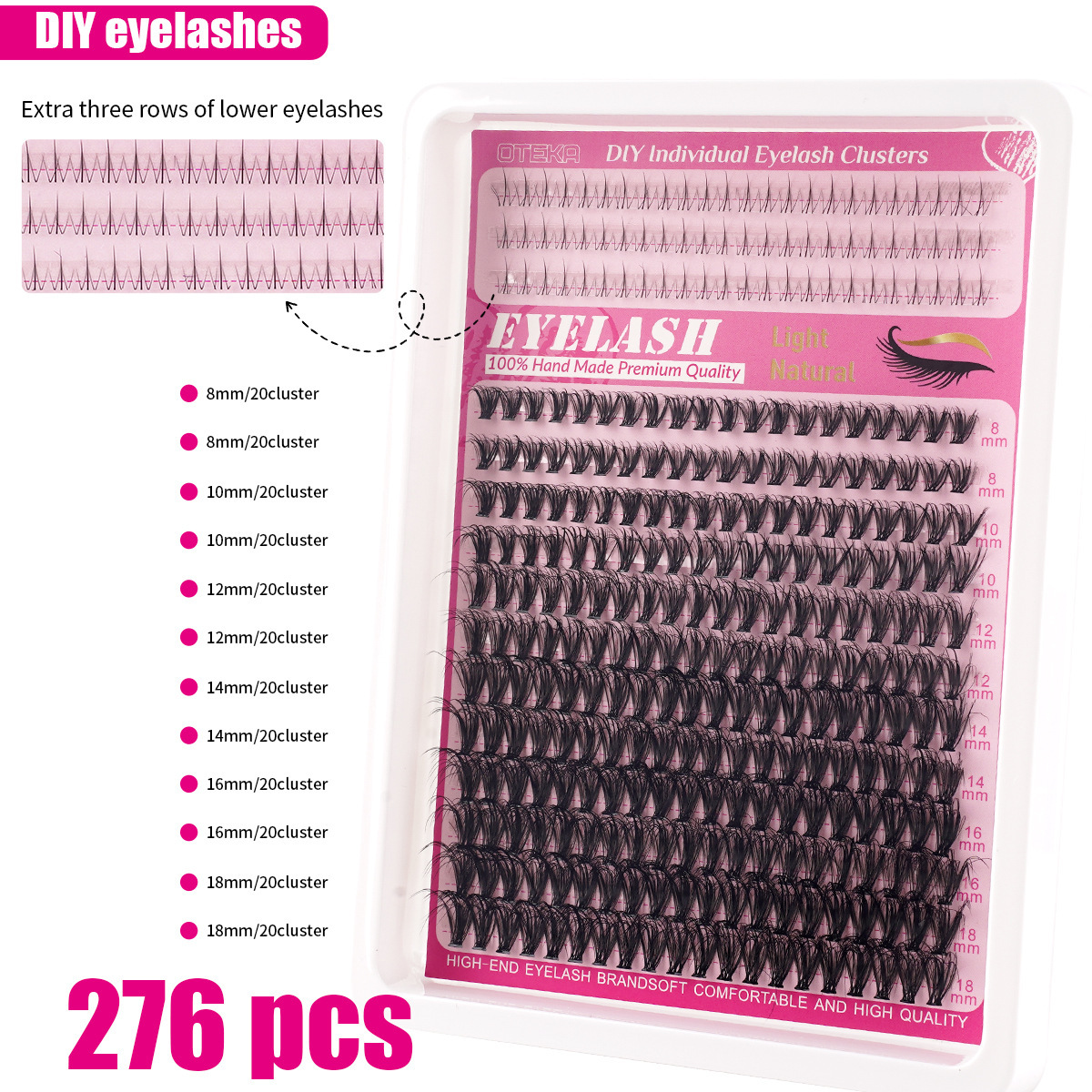 80D Fluffy Cluster Lashes with Lower Lash Set – DIY Wispy False Eyelashes, Voluminous Segmented Lash Clusters, Soft Lightweight & Reusable
