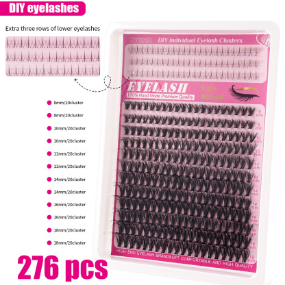 80D Fluffy Cluster Lashes with Lower Lash Set – DIY Wispy False Eyelashes, Voluminous Segmented Lash Clusters, Soft Lightweight & Reusable