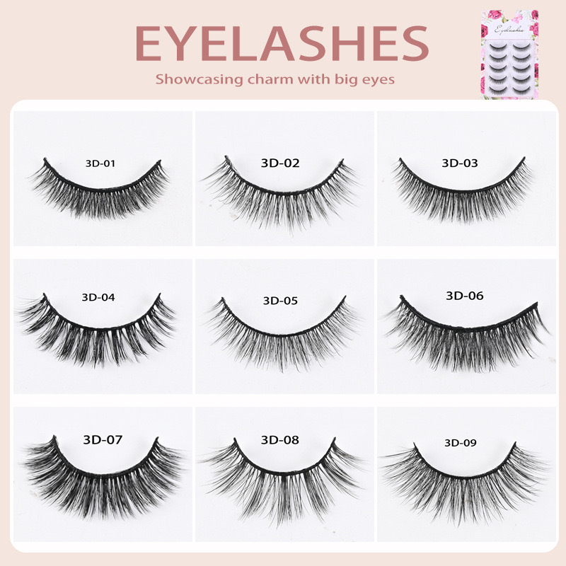 Western-Style Voluminous & Curled 3D Wispy False Eyelashes — Realistic, Natural-Looking, and Lengthening (One-Piece Design)