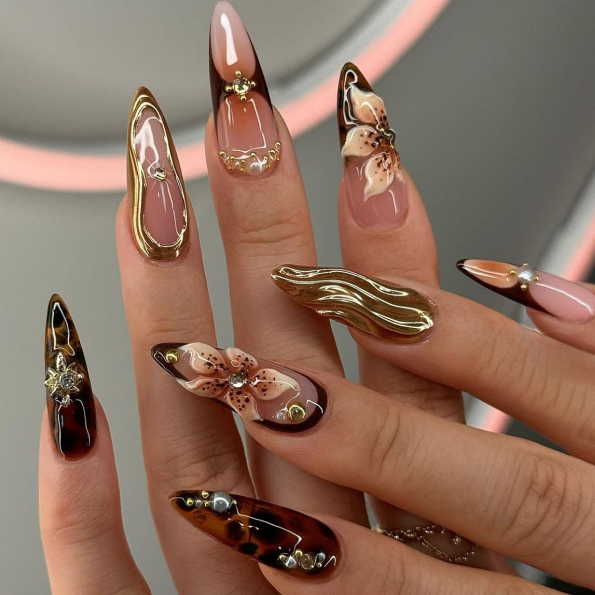 3D-Effect Detachable Press-On Nails | Reusable, Salon-Quality, Long-Lasting, Glossy Design