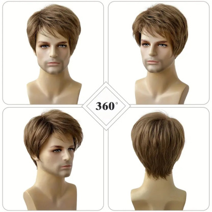 New Arrival: Best-Selling Premium Business Men's Wig — Sophisticated Silver-Gray Short-Hair Toupee