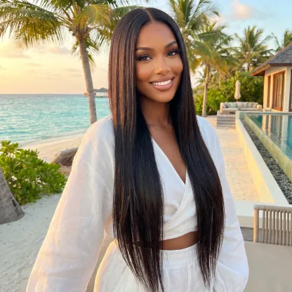 Straight Human Hair Wig Straight Human Hair Wigs for Black Women Upgrade U part Wig No Leave Out 12A Glueless Kinky Straight V Shape Clip in Half Wig No Glue No Sew Beginner Friendly 180% Density Wig