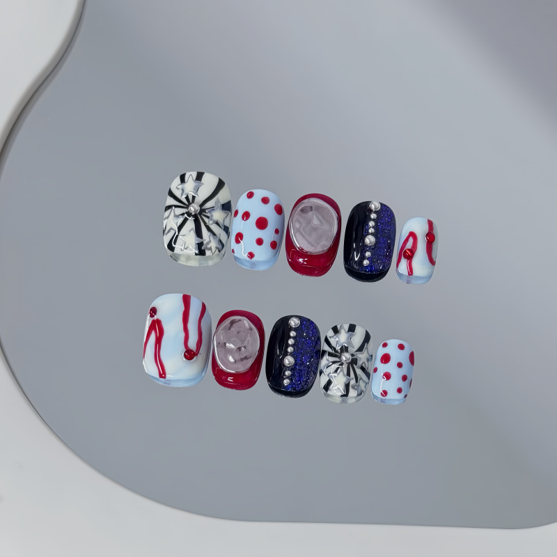 Handmade 3D Press-On Nails – Sculpted Almond Faux Nails for Every Style, All Genders Welcome