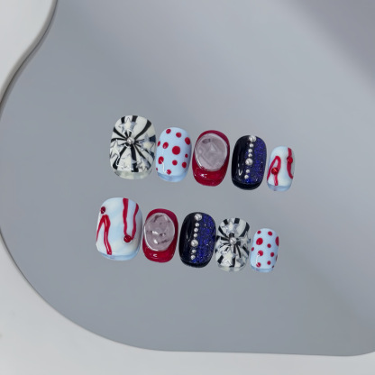 Handmade 3D Press-On Nails – Sculpted Almond Faux Nails for Every Style, All Genders Welcome