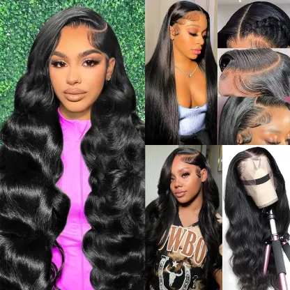 [Sale 30"&22"&22"] buy 1 get 3 wig" 30Inch 13x4 Body Wave Hair Lace Front Wigs + 13x4 22Inch Straight Human Hair Hair+ 22Inch Body Wave Human Hair HairPre Plucked HD Transparent Lace Frontal Human HairWigs 180% Density