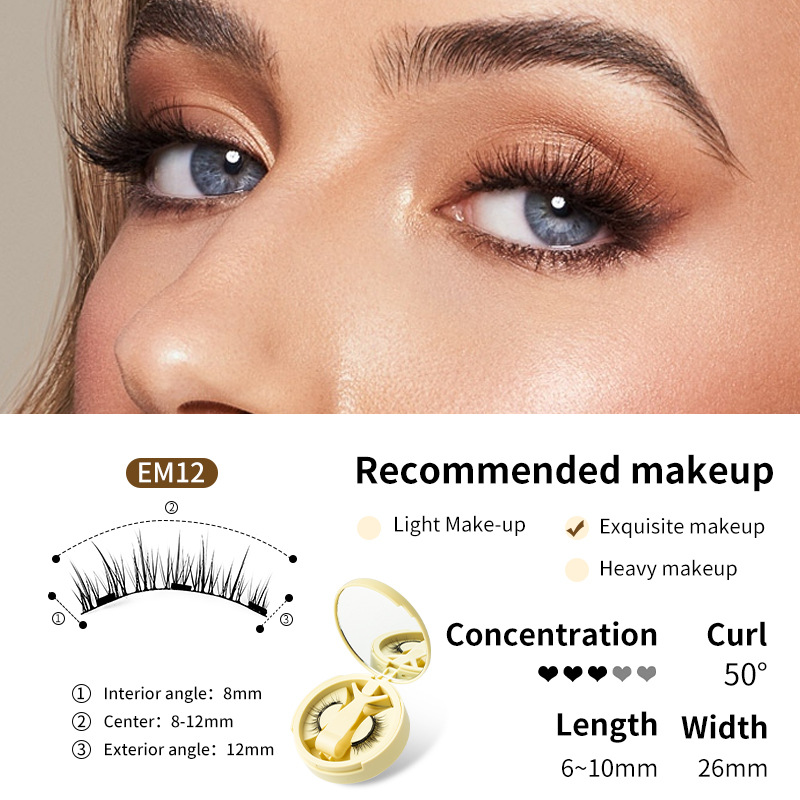 【BUY 1 GET 2】Magnetic Eyelashes with Applicator Natural Look, Reusable Eyelashes Magnetic Lashes, No Glue Needed Wispy False Lashes Kit Easy to Wear and Remove (Natural+Devil)