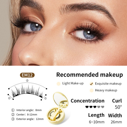【BUY 1 GET 2】Magnetic Eyelashes with Applicator Natural Look, Reusable Eyelashes Magnetic Lashes, No Glue Needed Wispy False Lashes Kit Easy to Wear and Remove (Natural+Devil)