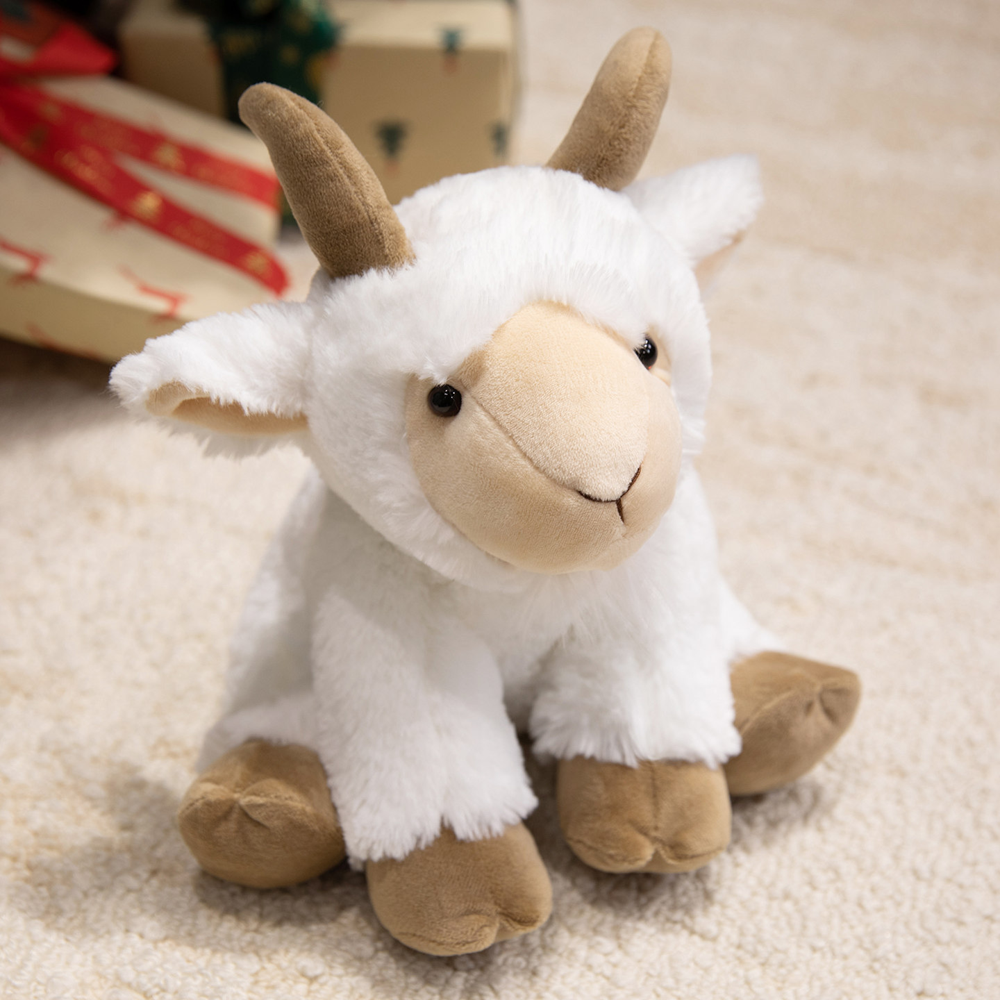 Crouching Forest Animal Plush Toy – Little Sheep (Soft Doll/Gift for Children)