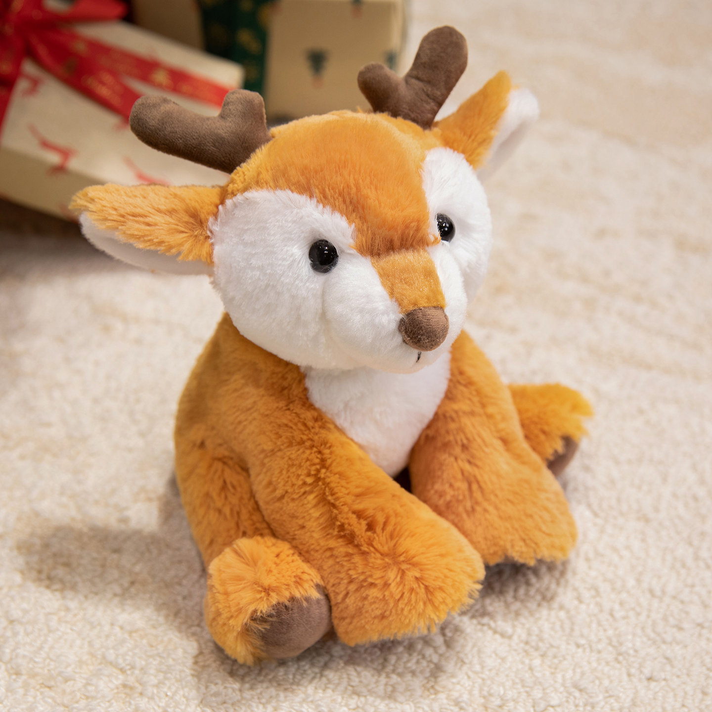 Crouching Forest Animal Plush Toy – Little Sheep (Soft Doll/Gift for Children)