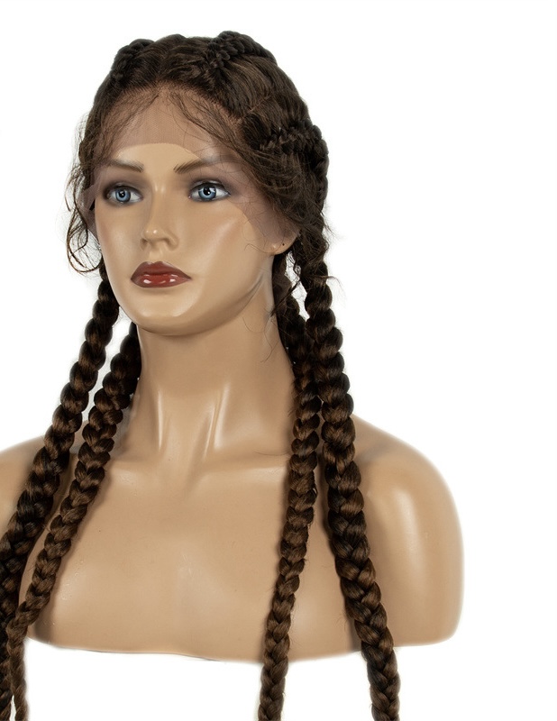 Front Lace Braided Wig — 80cm Long Faux Locs (Dreadlocks) — Full-Head African-Style Synthetic Wig for Women