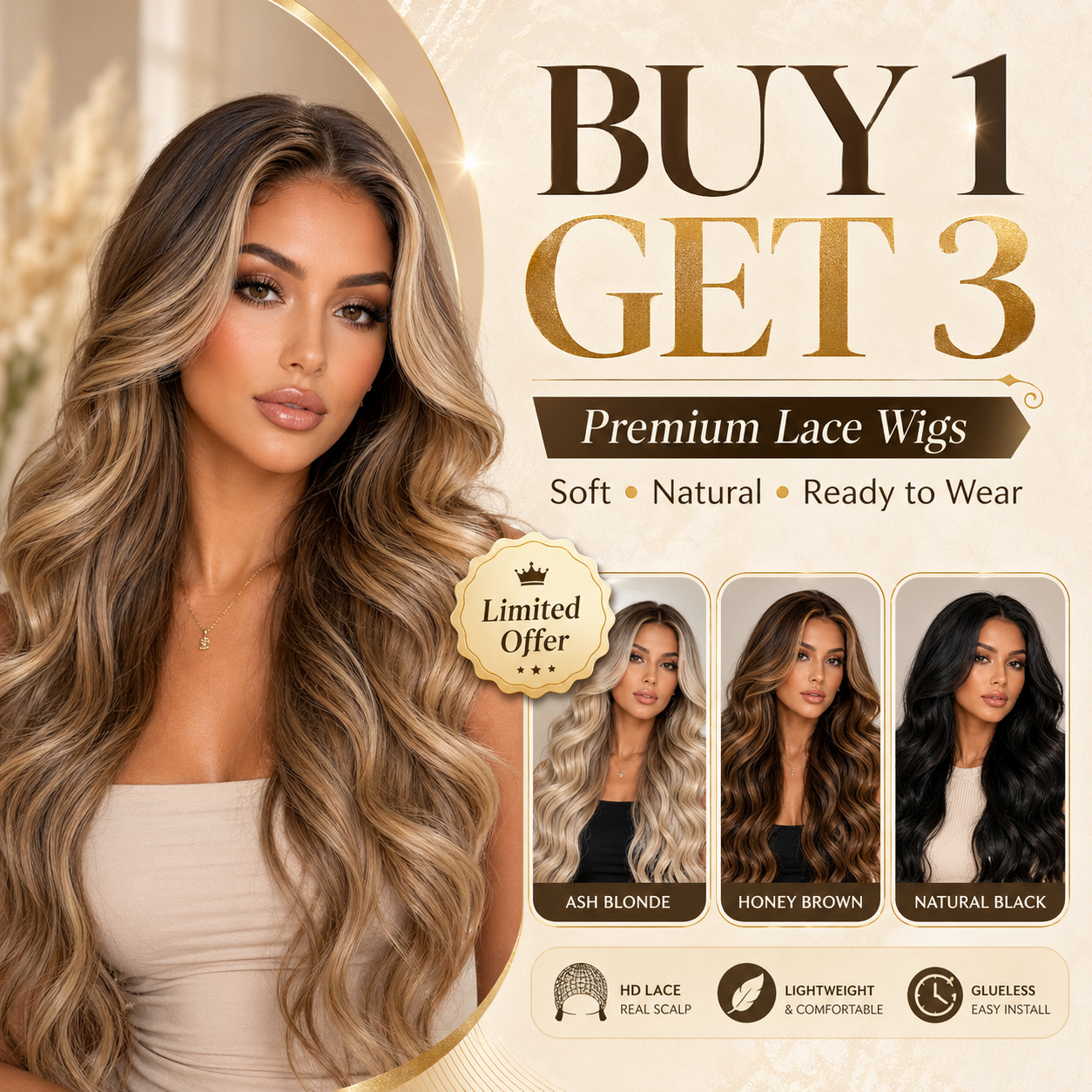 [Sale 30"&22"&22"] buy 1 get 3 wig" 30Inch 13x4 Body Wave Hair Lace Front Wigs + 13x4 22Inch Straight Human Hair Hair+ 22Inch Body Wave Human Hair HairPre Plucked HD Transparent Lace Frontal Human HairWigs 180% Density