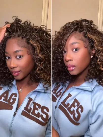 13x6 HD Pre-Cut Lace Wig | Glueless, Wear & Go, Boho Braids Water Wave Wig – Premium Fiber, Beginner Friendly