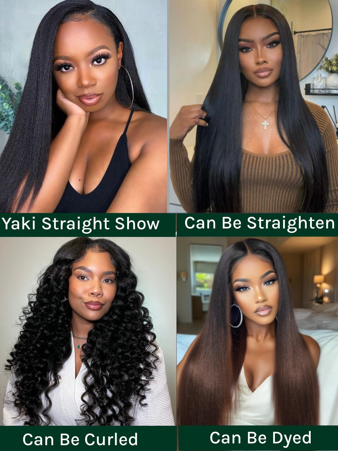Straight Human Hair Wig Straight Human Hair Wigs for Black Women Upgrade U part Wig No Leave Out 12A Glueless Kinky Straight V Shape Clip in Half Wig No Glue No Sew Beginner Friendly 180% Density Wig