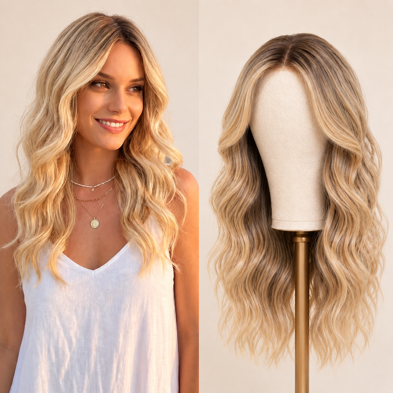 Hair Topper for Women - 16 Inch Curly/Wavy Clip-In Hairpiece for Thinning Hair, 6.5’’x6.5’’ Natural Base, Soft Synthetic Fiber for Daily Volume & Softness,Rich gradient colors