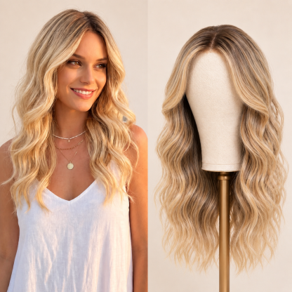 Hair Topper for Women - 16 Inch Curly/Wavy Clip-In Hairpiece for Thinning Hair, 6.5’’x6.5’’ Natural Base, Soft Synthetic Fiber for Daily Volume & Softness,Rich gradient colors