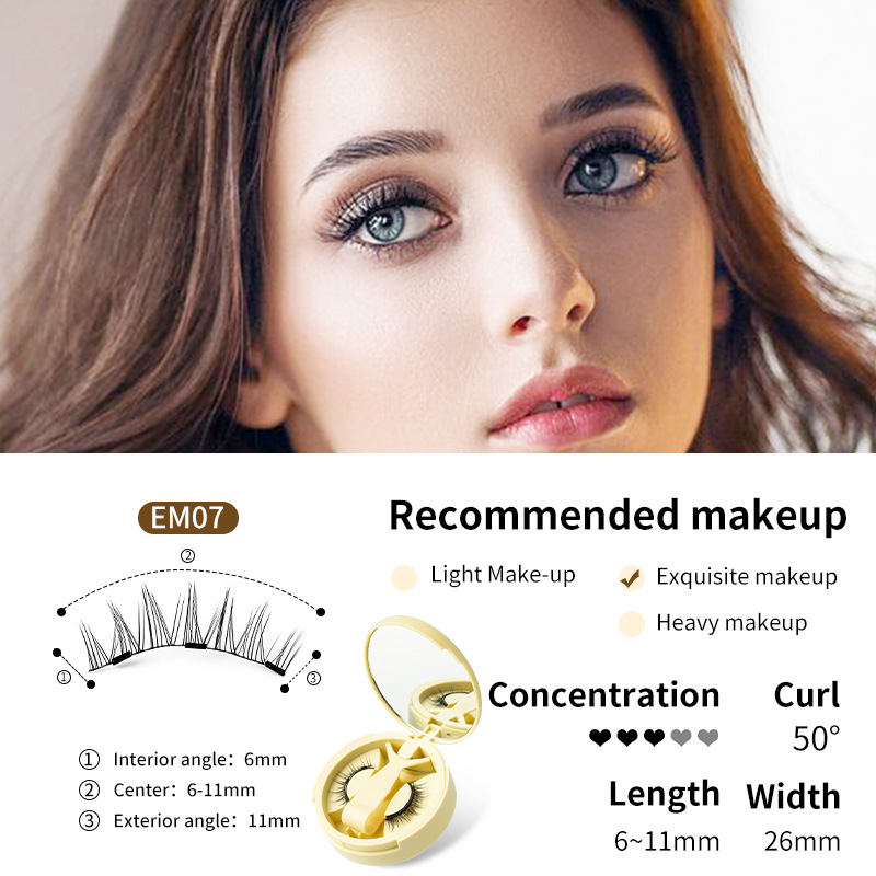【BUY 1 GET 2】Magnetic Eyelashes with Applicator Natural Look, Reusable Eyelashes Magnetic Lashes, No Glue Needed Wispy False Lashes Kit Easy to Wear and Remove (Natural+Devil)