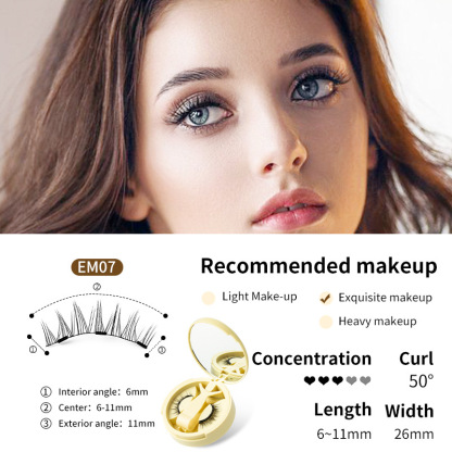 【BUY 1 GET 2】Magnetic Eyelashes with Applicator Natural Look, Reusable Eyelashes Magnetic Lashes, No Glue Needed Wispy False Lashes Kit Easy to Wear and Remove (Natural+Devil)