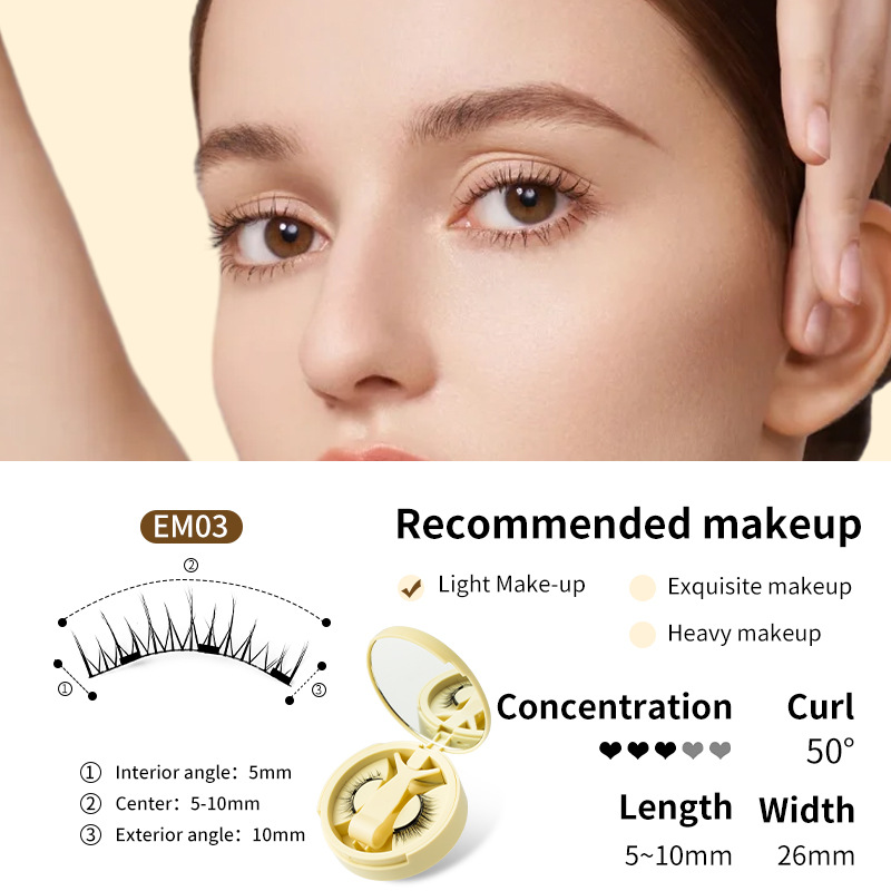 【BUY 1 GET 2】Magnetic Eyelashes with Applicator Natural Look, Reusable Eyelashes Magnetic Lashes, No Glue Needed Wispy False Lashes Kit Easy to Wear and Remove (Natural+Devil)