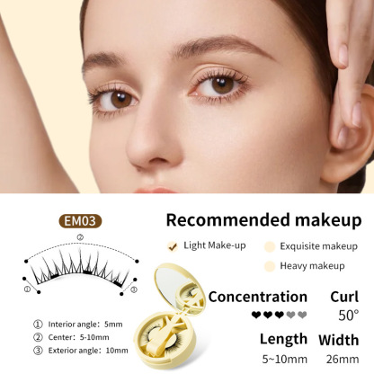 【BUY 1 GET 2】Magnetic Eyelashes with Applicator Natural Look, Reusable Eyelashes Magnetic Lashes, No Glue Needed Wispy False Lashes Kit Easy to Wear and Remove (Natural+Devil)