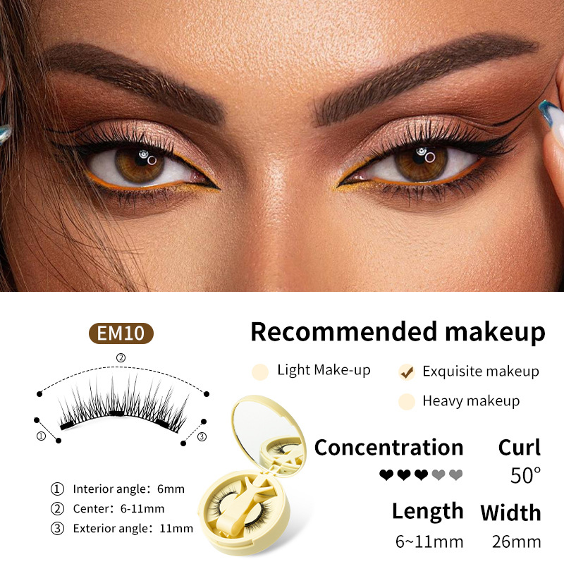 【BUY 1 GET 2】Magnetic Eyelashes with Applicator Natural Look, Reusable Eyelashes Magnetic Lashes, No Glue Needed Wispy False Lashes Kit Easy to Wear and Remove (Natural+Devil)