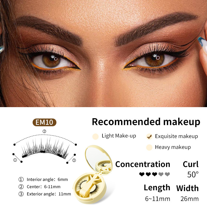 【BUY 1 GET 2】Magnetic Eyelashes with Applicator Natural Look, Reusable Eyelashes Magnetic Lashes, No Glue Needed Wispy False Lashes Kit Easy to Wear and Remove (Natural+Devil)