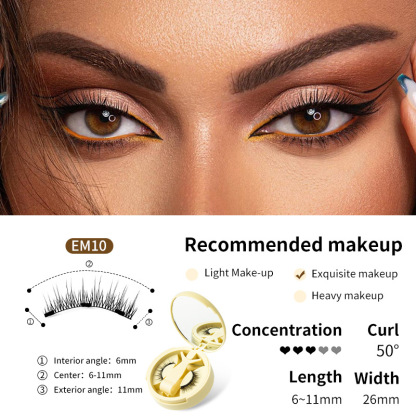 【BUY 1 GET 2】Magnetic Eyelashes with Applicator Natural Look, Reusable Eyelashes Magnetic Lashes, No Glue Needed Wispy False Lashes Kit Easy to Wear and Remove (Natural+Devil)