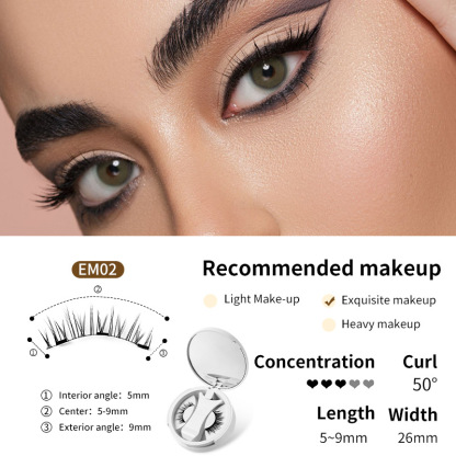 【BUY 1 GET 2】Magnetic Eyelashes with Applicator Natural Look, Reusable Eyelashes Magnetic Lashes, No Glue Needed Wispy False Lashes Kit Easy to Wear and Remove (Natural+Devil)