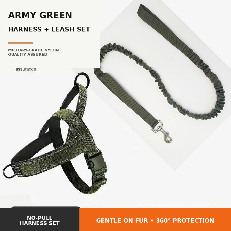 Dog Harness | Chafe Resistant Webbing, Adjustable Neck & Chest, and Heavy Duty D-Ring | Sturdy, Comfortable, Easy to Use | Black