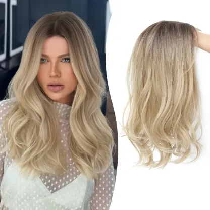 18 Inch Loose Wavy Hair Topper for Women – Lightweight Clip-In Topper with Natural Scalp Look, Seamless Coverage & Volume for Everyday Wear