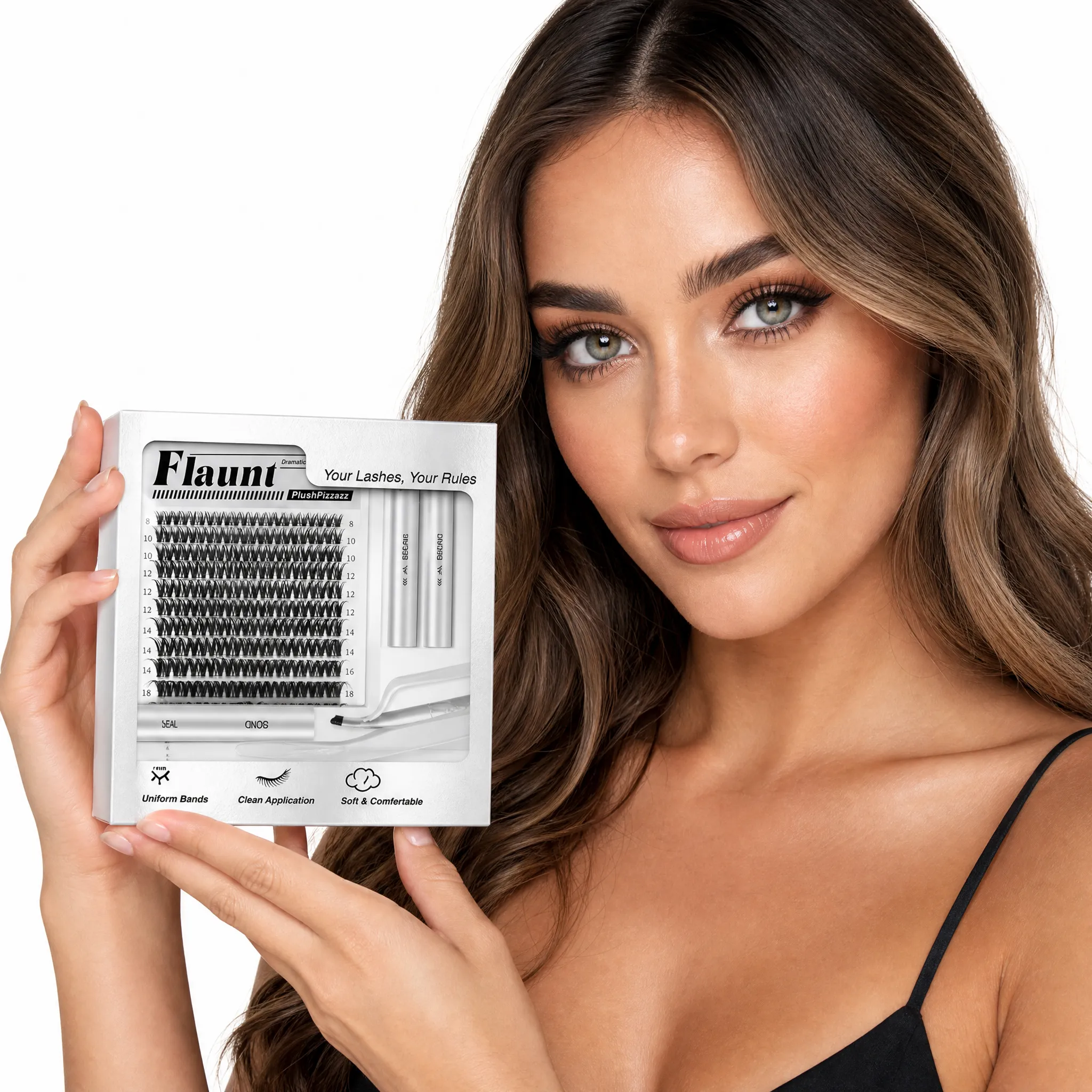 Upgrade U Lashes Ultra-Dense, Waterproof, Long-Lasting Lashes | Flora | Natural Daily, Volume Style | Beginner-Friendly DIY Lashes for a Flawless, Voluminous Look | Trendy & Must-Have Clusters