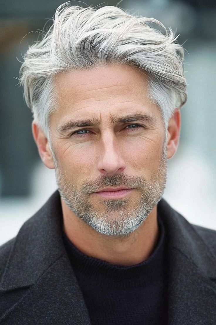 New Arrival: Best-Selling Premium Men's Business-Style Wig — Sophisticated Short Hairpiece with Faux Silver Gradient