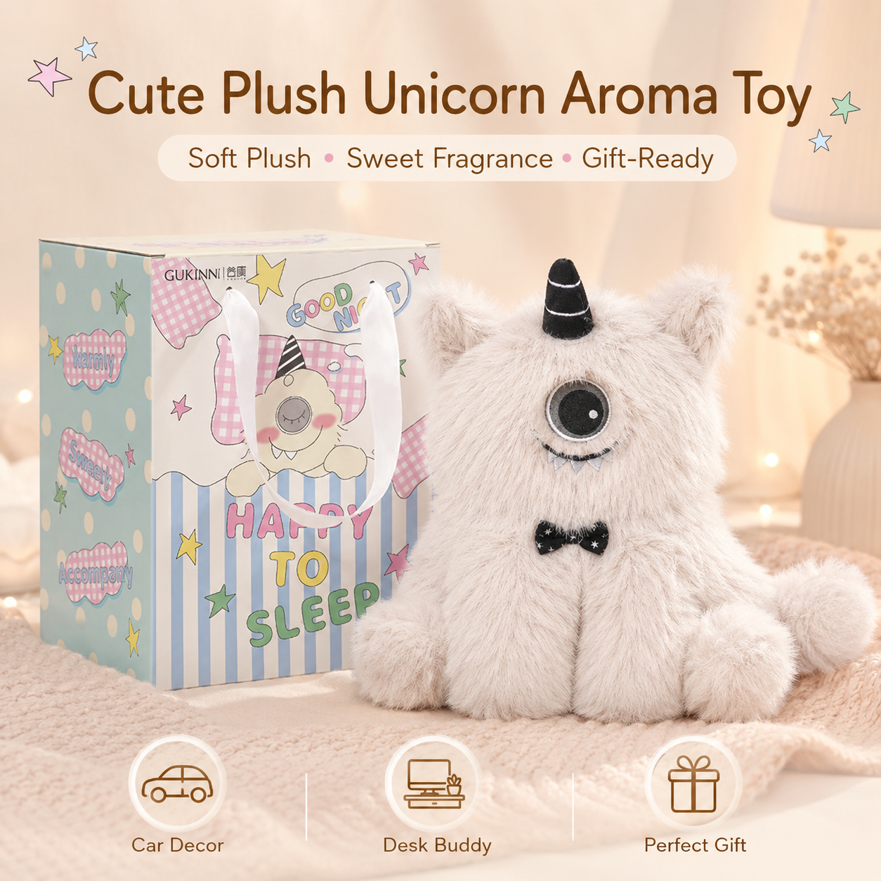Cute Scented Plush Aroma Buddy – Soft Plush Car, Desk & Bedroom Decor Gift